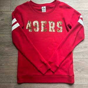 Sequin 49er niners sweater sweatshirt xs nfl